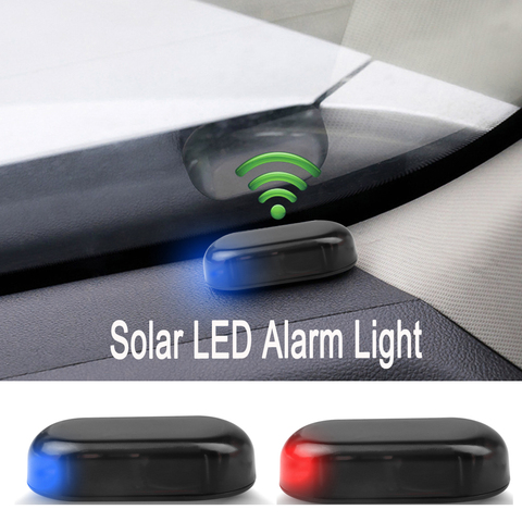 Solar & USB Power Car Alarm Wireless Warning Security Light Simulated Dummy Anti-Theft Caution Lamp LED Flashing for 12V-36V Car ► Photo 1/6