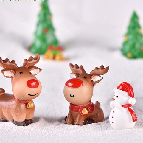 Christmas Decoration Santa Christmas Tree Figurines Fairy Garden Decor Snow Landscape Model Ornaments Resin Figurines Miniatures ► Photo 1/6