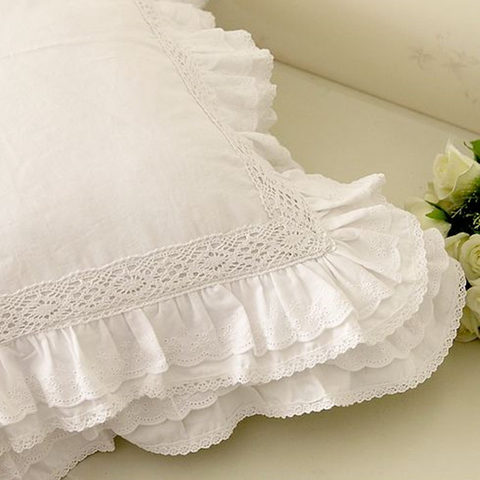 Hot Luxury Cushion cover Lace European embroidery ruffle pillow cover handmade bedding pillowcase sofa cushion christmas pillow ► Photo 1/6