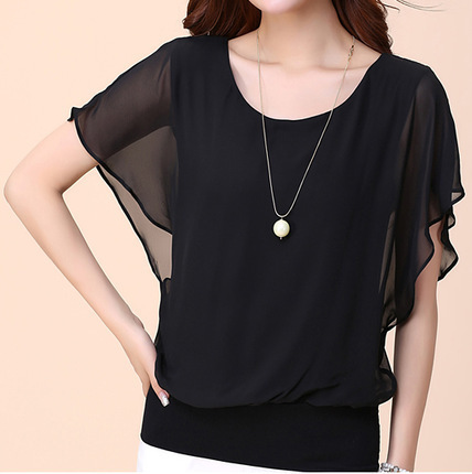 Summer Casual Short Sleeve Women Blouse 5XL Plus Size Chiffon Blouses Beach Shirt Office Work Loose Shirts Blusas Feminina Tops ► Photo 1/6