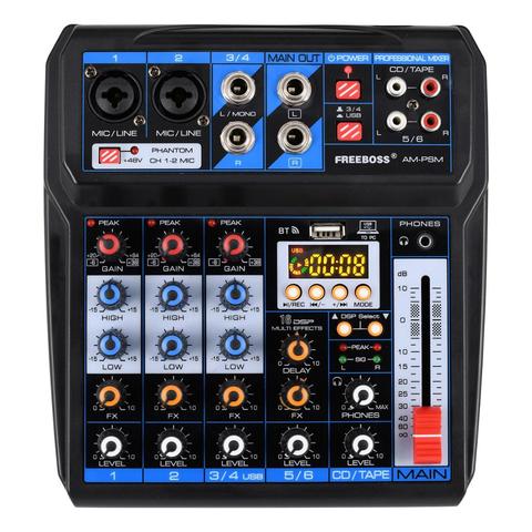 Freeboss AM-PSM DC 5V Power Supply USB Interface 6 Channel 2 Mono 2 Stereo 16 Effects Audio Mixer ► Photo 1/6