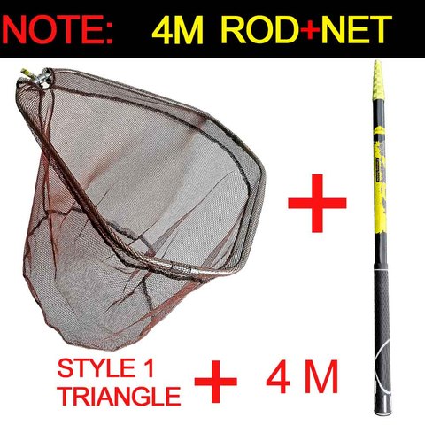 JOSBY 3m 4m 2.1m High Quality Fishing Net Fish Landing Net Foldable Collapsible Telescopic Pole Handle Durable Mesh ► Photo 1/6