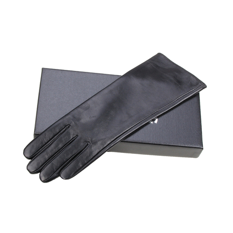 40cm touch screen women's long leather sheepskin gloves winter warm coral wool soft and comfortable leather long glove cover ► Photo 1/6