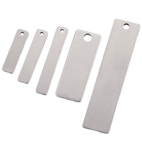20pcs Stainless Steel Rectangle Metal Stamping Blanks Tags Flat Bar Charms Pendant Diy Jeweley Findings 4x40mm 4x25mm 9x40mm ► Photo 1/6