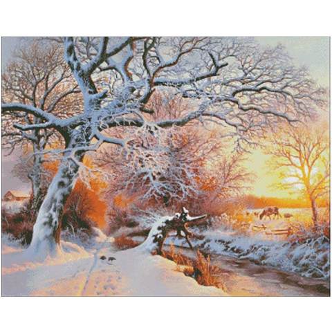 Winter evening scenery patterns Counted Cross Stitch 11CT 14CT 18CT DIY Chinese Cross Stitch Kits Embroidery Needlework Sets ► Photo 1/6