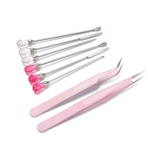 Resin Spoon Tweezers Pick-Up Poke Needle Spoon Tools Set Nail Art Tools Tweezers for Silicone UV Epoxy Resin Mold Clay Craft DIY ► Photo 1/6