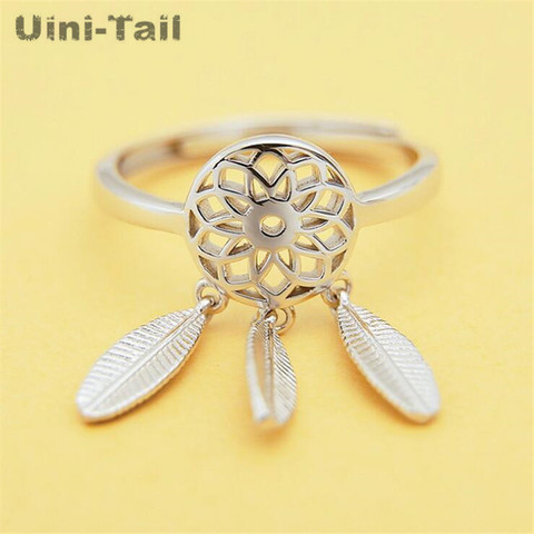 Uini-Tail hot new 925 sterling silver simple creative dream catcher open ring fashion trend personality tassel classic jewelry ► Photo 1/4