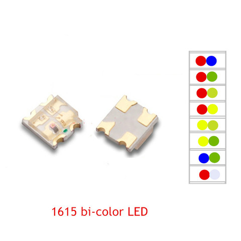 50PCS 0805 SMD LED 1615 bicolor LEDs 2 colors  Red+GREEN /R+BLUE / R+YELLOW /R+WHITE cree led COB chip led power led Light Beads ► Photo 1/5