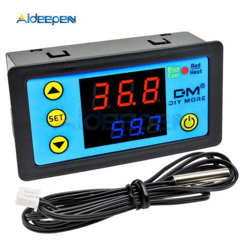 W3231 AC 110-220V DC 12V 24V Incubator Temperature Controller Thermometer Cool/Heat Digital Dual Display with NTC Replace W3230 ► Photo 1/6