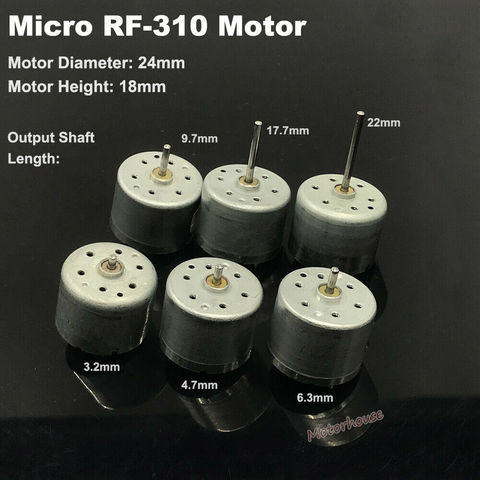 Micro 310 Motor  DC 3V 6V 9V D/V5.9 Micro Mini 24mm Round Spindle Motor RF-310T-11400 Motor 2mm Diameter Shaft DIY Solar Toys ► Photo 1/6