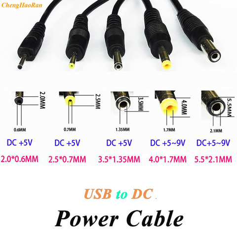 1x USB To 5.5*2.1 2.5*0.7 4.0*1.7 mm Laptop Tablet PC Speaker DC Power Cable 5V Adapter Jack Power Charger Cable Connector ► Photo 1/6