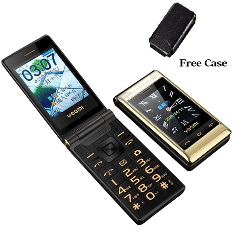 Tkexun Two Big Screen Flip Mobile Phone Handwriting Dual Answer Quick Dial SOS Call Blacklist Large Key Flashlight Free Case ► Photo 1/6