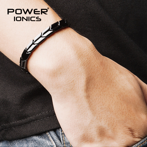 Power Ionics Arrow Style Black Titanium Germanium Health Fashion Bracelet Balance Body Come With Free Adjust Tool ► Photo 1/6