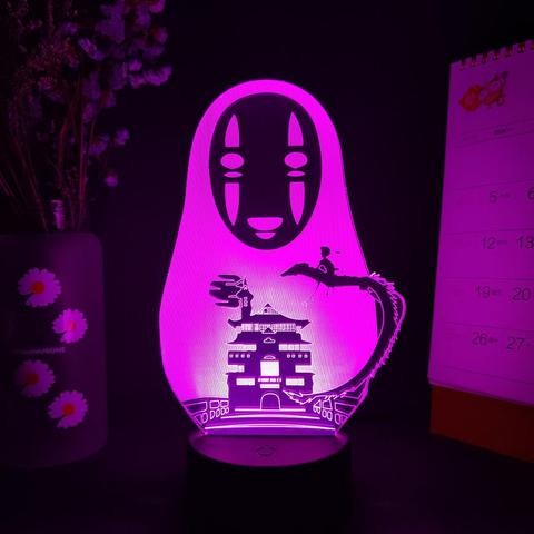 Novelty Spirited away No-Face Image 3D Illusion Night Light for Computer Desktop Decor Touch Sensor Lamp for Bedside Lighting ► Photo 1/6