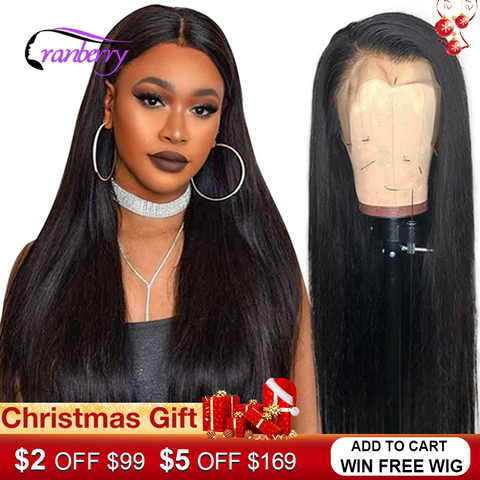 Cranberry Straight Lace Front Human Hair Wigs Pre Plucked Hairline 4X4 Lace Closure Wig 360 Lace Frontal Wig Brazilian Remy Wigs ► Photo 1/6