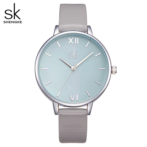 Shengke Watches Women Fashion Watch 2022 New Elegant Dress Leather Strap Ultra Slim Wrist Watch Montre Femme Reloj Mujer ► Photo 1/6