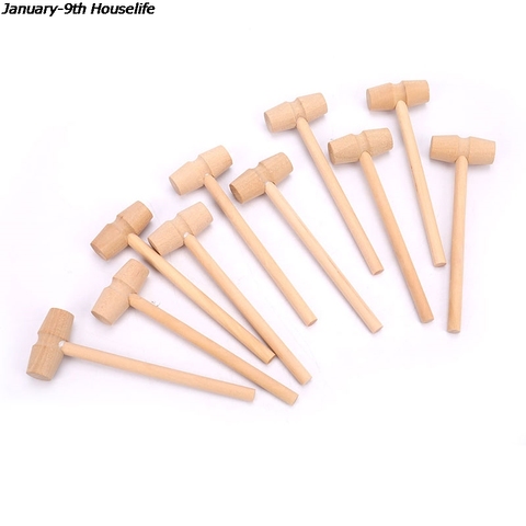 10 Pieces Mini Wooden Hammer Balls Toy Pounder Replacement Wood Mallets Baby ► Photo 1/6