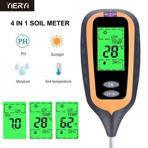4 In 1 Plant Digital Soil Thermometer Hygrometer PH Meter Moisture