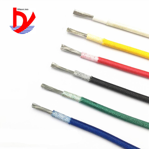 Heat resistant 300° single core braided silicone cable 0.5 0.75 1.0 1.5mm 2.5 4 6 10 square wear resistant fire resistant wire ► Photo 1/6