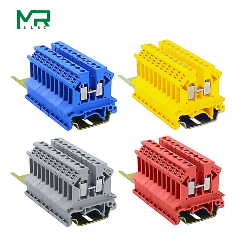 10pcs/lots UK-2.5B blue/grey/red/yellow  2.5mm2 DIN Rail Universal Combination Terminal Blocks Screw Type UK2.5B ► Photo 1/6