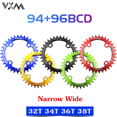 VXM Round 94BCD/96BCD Chainwheel 32/34/36/38T Mountain bike Chainring for ALIVIO M4000 M4050 NX GX X1 94+96mm crank Bicycle part ► Photo 1/6