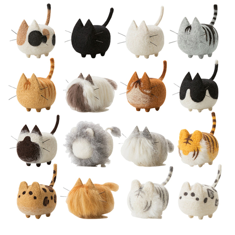 2Pcs Wool Felt Poke DIY Kitting Wool Animal DIY Material Package Poke Needles Handmade Cat Dogs Pendant Plush Doll Kids Toys ► Photo 1/6