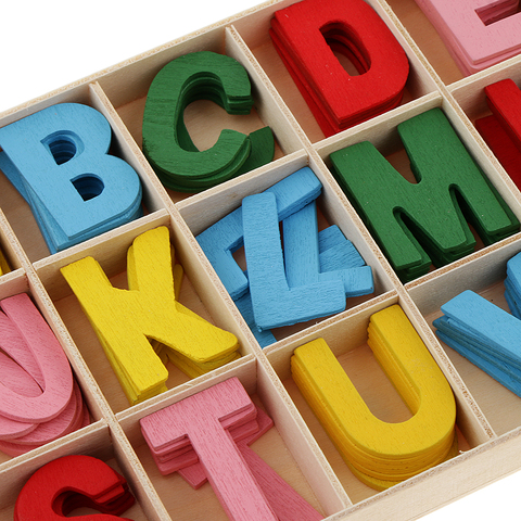156pcs Colorful Wooden Letter Alphabet Embellishment Kids Educational Toys ► Photo 1/6