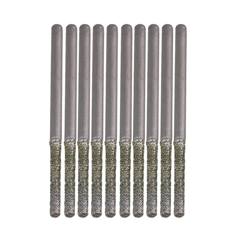 10x  Lapidary Diamond Coated Solid Bits Gems Drilling Needle 2mm Silver ► Photo 1/3