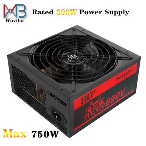 PC Power Supply Max 600W Rated 500W for ATX Computer Case Gaming 120mm Fan 20/24PIN 12V desktop Power Supply BTC ► Photo 1/6
