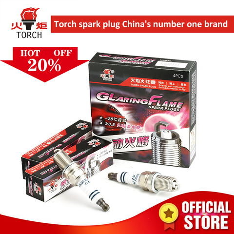 4pcs/6pcs Iridium spark plugs TORCH K6RIU/FR7DP/BKR6EIX/IK20/RC8WYPB4/NEON/ESCORT/FIESTA/ORION/SCORPIO/Y10/FELICIA ► Photo 1/6