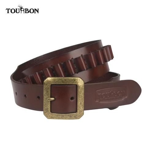 Tourbon Hunting Cartridges Belt 9MM/.38 SPL Rimfire 20 Rounds for Handgun Pistol Genuine Leather Ammo Bandolier Gun Accessories ► Photo 1/6