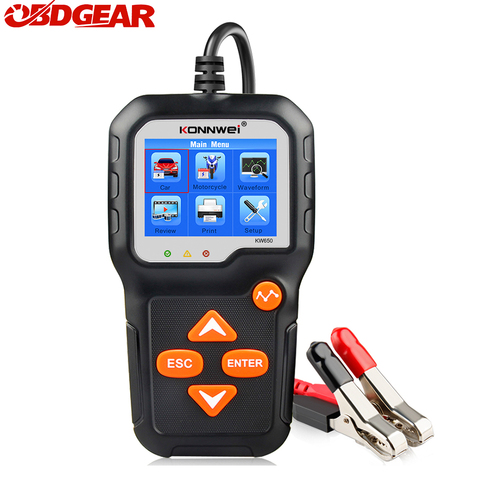 KONNWEI KW650  6V 12V Car Battery Tester 100-2000 CCA Motorcycle Battery System Analyzer Charging Cranking Test Diagnostic Tool ► Photo 1/6