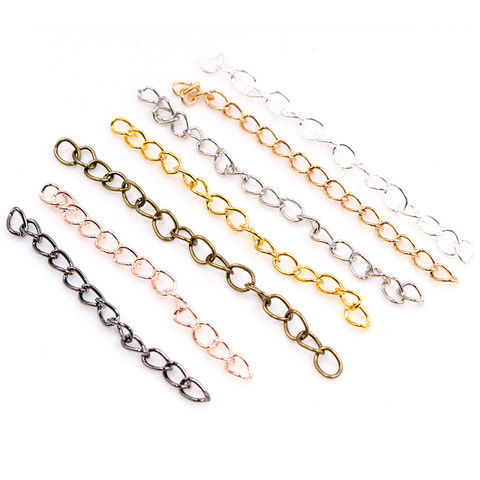 50pcs/lot 50mm 70mm 5x4mm Necklace Extension Chain Bulk Bracelet Extended Chains Tail Extender For DIY Jewelry Making Findings ► Photo 1/6