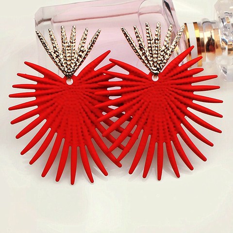 New exaggerated Big Earrings for Women Irregular Geometric Zinc Alloy Earring Fashion female Jewelry Halloween Gifts Red Green ► Photo 1/6