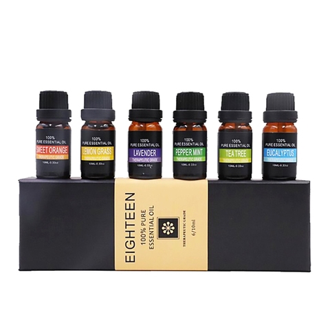 6pcs 10ml Essential Oils Set for Aroma Aromatherapy Diffusers Humidifier Fragrance Air Freshening Orange Lavender Tea Tree Peppe ► Photo 1/6