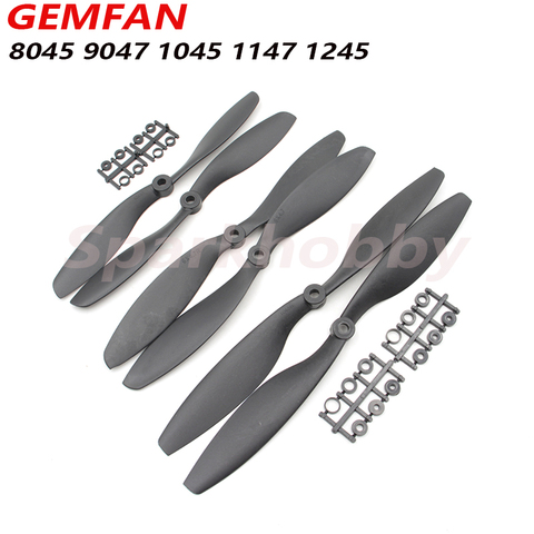 2PCS/1pair Gemfan Carbon Nylon CW/CCW Propeller 8045 9047 1045 1147 1245 Blades Prop 6mm (with paddle ring）for RC Quadcopter ► Photo 1/6
