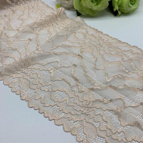 3y/lot Width 21cm Elastic Stretch Lace Trims Shimmer Skirt Hem For Clothing Accessories Dress Sewing Applique Costume Foil La ► Photo 1/4