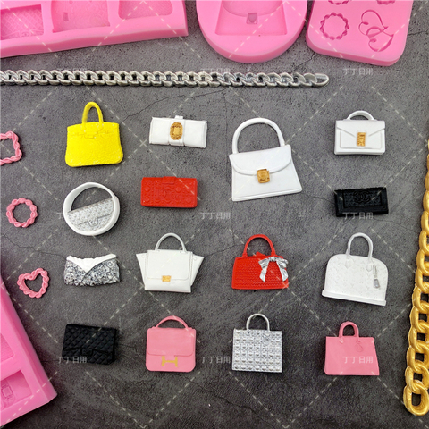 Ladies Wallet Handbag Purse Chain Bag Silicone Resin Art Mold and Chocolate Fondant Cake Cupcake Candy Decoration Baking Tools ► Photo 1/6