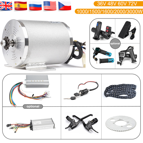 Electric Scooter Motor Kit Electric Go kart kit 1000W 3000W 48V-72V Electric Motor for Skateboard Ebike Motor  Controller 50A ► Photo 1/6