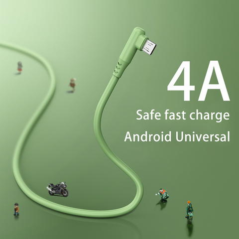 Kebiss 90 Degree Elbow Micro USB Cable 4A Fast Charge USB Data Cable for Samsung Xiaomi LG Tablet Mobile Phone USB Charging Cord ► Photo 1/5