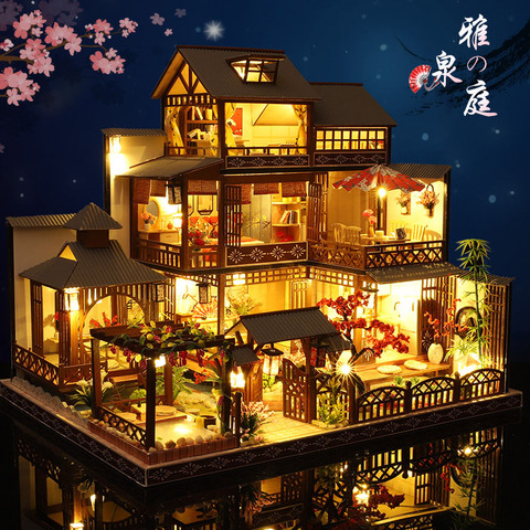 Newest DIY Wooden Dollhouse Japanese Architecture Doll Houses Mininatures with Furniture Toys for Children Friend Birthday Gift ► Photo 1/6