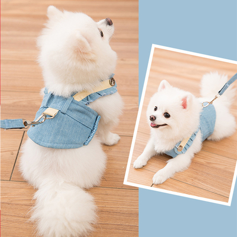 Cute Pet Chest Strap Breathable Dog Walking Rope For Small Dogs Pomeranian Corgi Pet Vest Harness Rope Pet Dog Harness Leash Set ► Photo 1/6