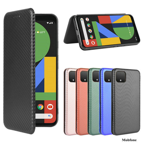 Pixel 4 4A XL Case Carbon Fiber Flip Case for Google Pixel 3 3A XL Lite Luxury Magnetic Wallet Card Slot Cover Pixel3 Pixel4 XL ► Photo 1/6