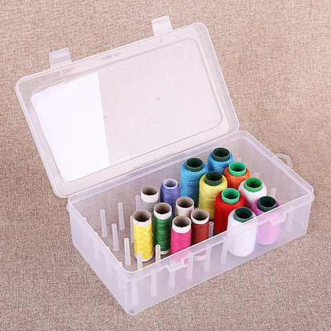 Empty Sew Threads Box 9.3x5.4'' Durable Professional Sewing Yarn Spools Containers Storage Case with Support Poles ► Photo 1/6