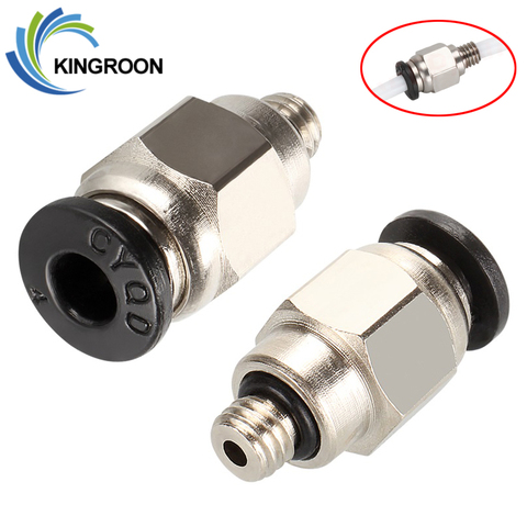 KINGROON 2pcs PC4-M5 M6 Pneumatic Connector OD 4mm Thread M5 M6 Air Fittings For Hotend Extruder 2*4mm PTFE tube 3D Printer Part ► Photo 1/6