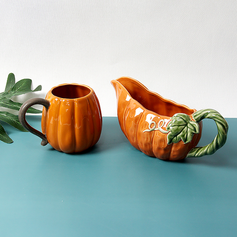 Cut Halloween Pumpkin jar Mug relief ceramic cup tea coffee mug gift pumpkin cup ► Photo 1/6