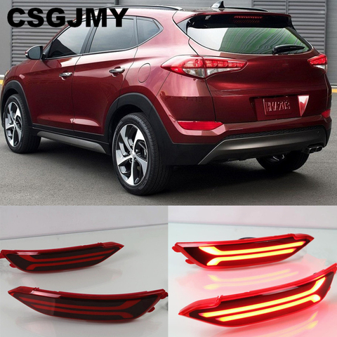 CSGJMY 2PCS Car LED Reflector Light Rear Fog Lamp Rear Bumper Light Signal Brake Light For Hyundai tucson 2015 - 2022 ► Photo 1/6