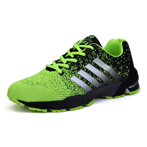 Big Size Green Breathable Cheap Running Shoes Men Weaving Red Outdoor Marathon Sneakers Lightweight Keep Running Men Sport Shoes ► Photo 1/6