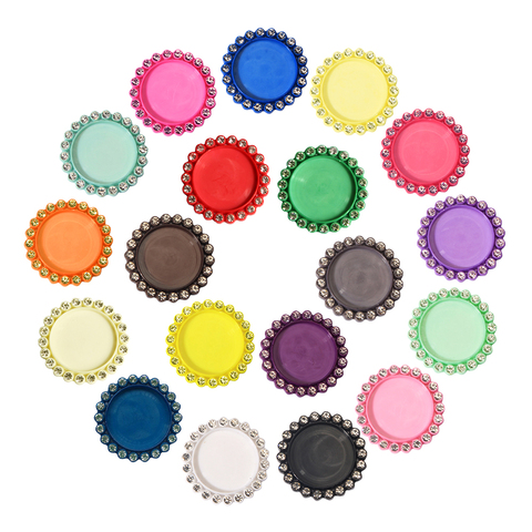rhinestone button resin bottle cap tray setting key cover lids for cabochons Cameo inside size 25mm 1 inch &20mm 10PCS BTN-5654 ► Photo 1/5