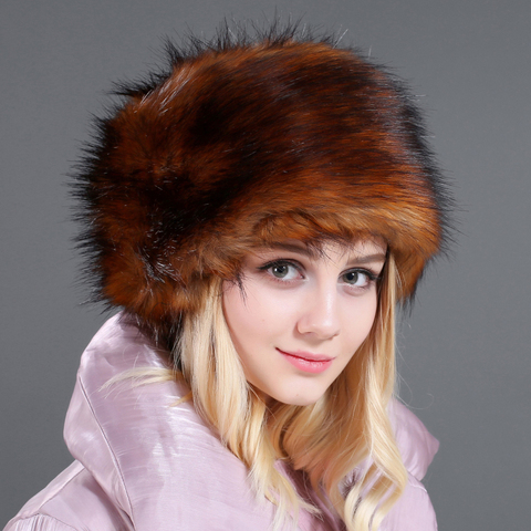 HT2728 Thick Warm Fur Hat Ladies Russian Hats for Women Winter Hat Female Windproof Ski Earflap Bomber Hat Russian Ushanka Hat ► Photo 1/6